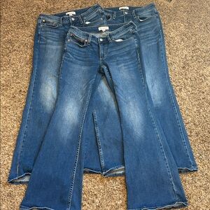 (3 Pairs!) Lucky Brand Low Rise Flare Sz 10/30 R